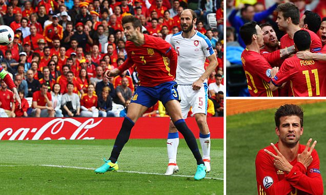 Spanyol Kerja Keras Hadapi Ceko, Pique Tentukan Kemenangan di Menit Akhir